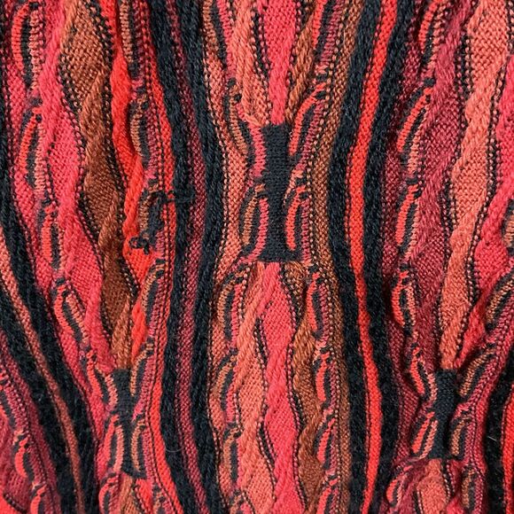 Vintage Purely Australian Mens Wool 3D Knit Full Zip Cardigan XXL Orange 90s - Picture 8 of 11